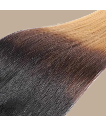 Rak Ombre Brun Choklad Blond Mono Clip-In Förlängning Maxi Volym Band de votre