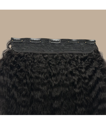 Kinky Straight Clip Extension Svart Mono Maxi Volym Band destockage