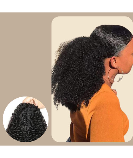 Coda di cavallo castano scuro con clip naturale capelli ricci afro vente chaude votre 