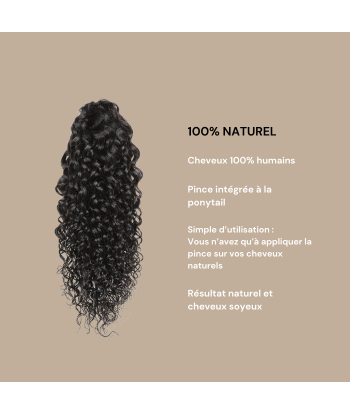 Coda di cavallo marrone scuro naturale Clip Remy capelli onda d'acqua Venez découvrir notre 