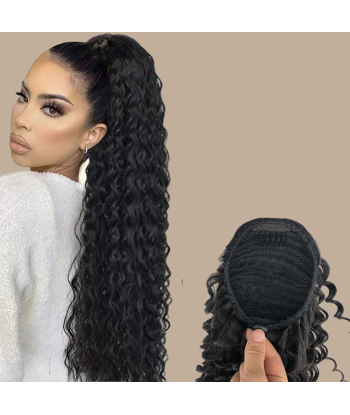 Hästsvans mörkbrun med sladd Remy Hair Deep Wave l'évolution des habitudes 