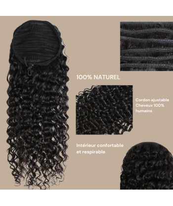 Hästsvans mörkbrun med sladd Remy Hair Deep Wave l'évolution des habitudes 